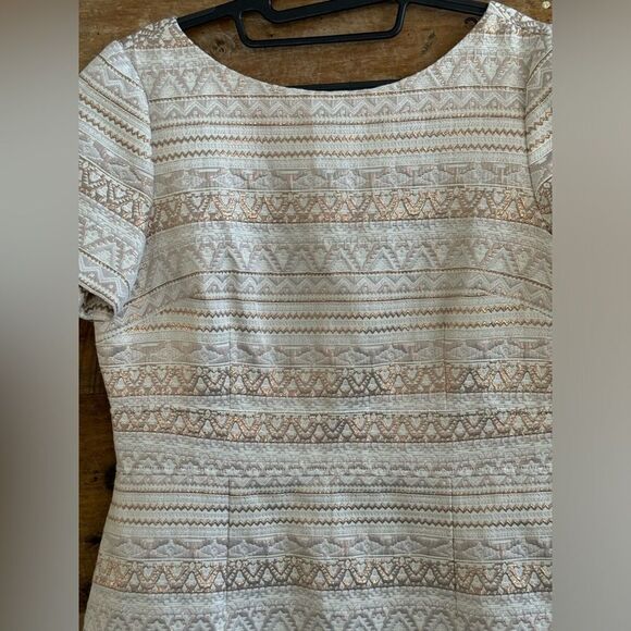 Vince Camuto Metallic Jacquard Dress sz 14 - Picture 2 of 9